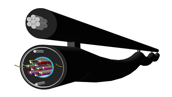 細径高密度型外装付き自己支持型光ファイバケーブル