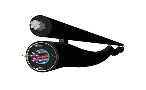 細径高密度型外装付き自己支持型光ファイバケーブル